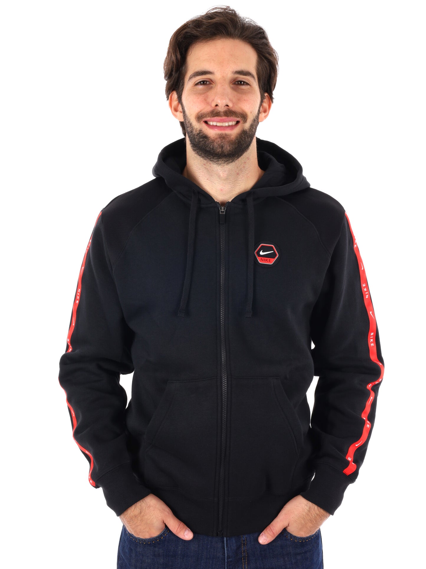 FELPA CON CAPPUCCIO NIKE DA UOMO NERO