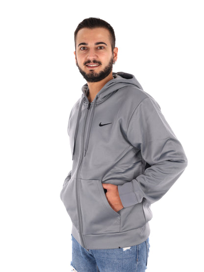Nike Flex Flc Fz Hd, felpa da uomo grigia