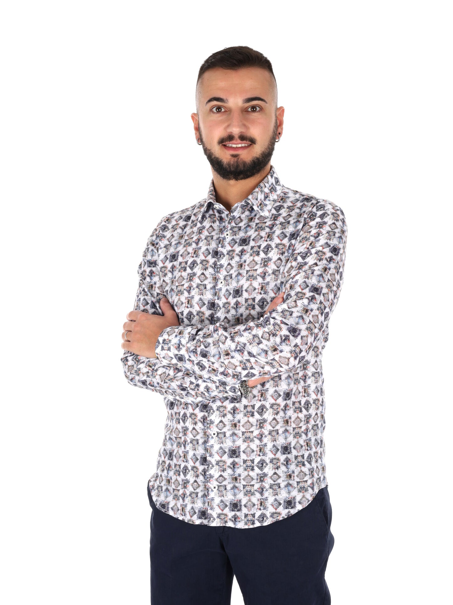 Camicia da uomo FB Ispica 22 in grigio dallo stile essenziale