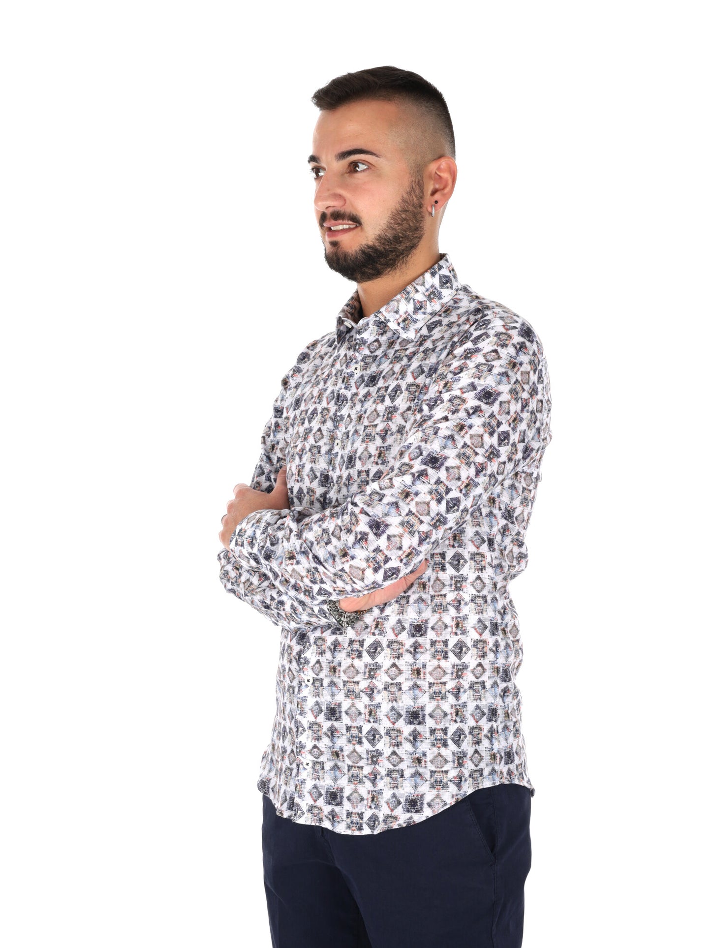 Camicia da uomo FB Ispica 22 in grigio dallo stile essenziale