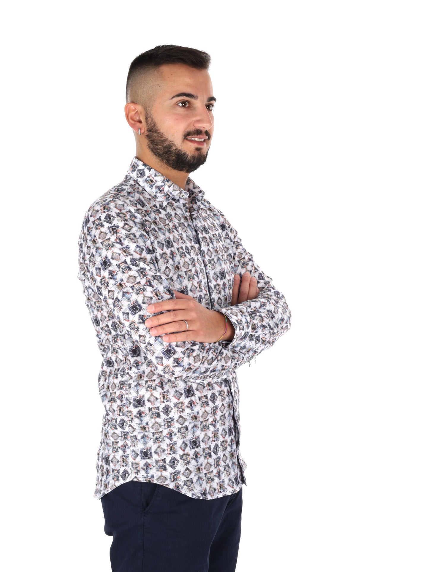 Camicia da uomo FB Ispica 22 in grigio dallo stile essenziale