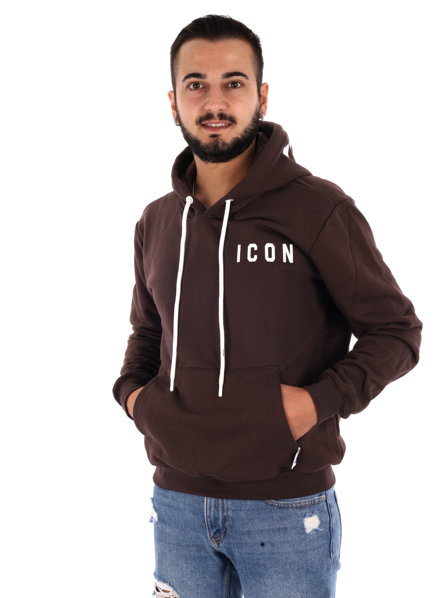 Icon IUF007C Moro, felpa da uomo marrone