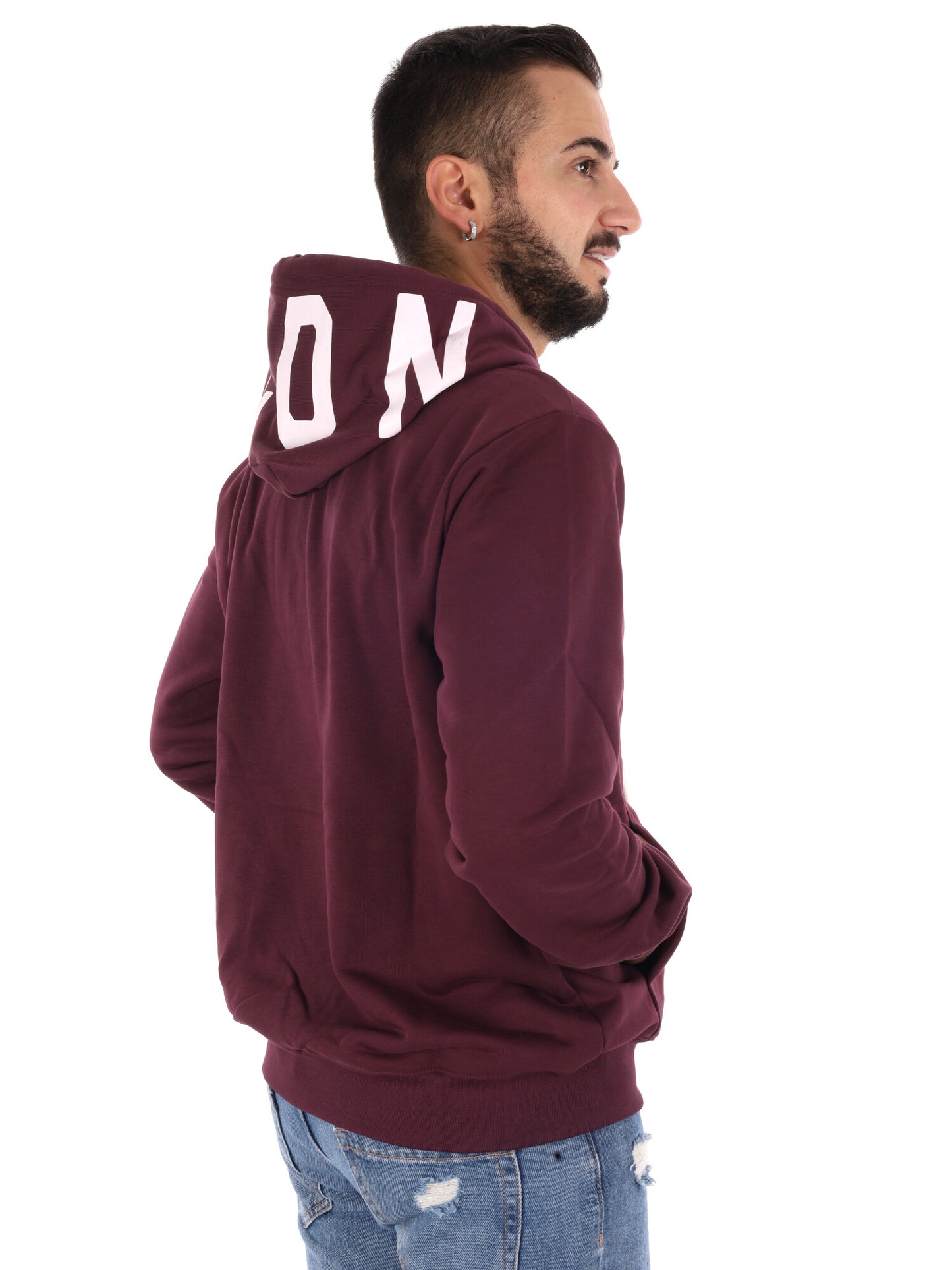 Icon IUF007C Wine, felpa da uomo bordeaux