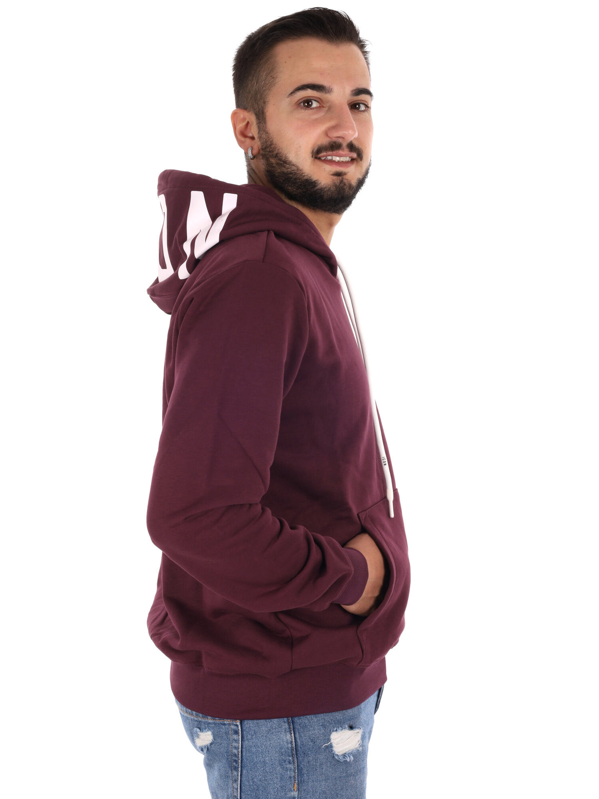 Icon IUF007C Wine, felpa da uomo bordeaux