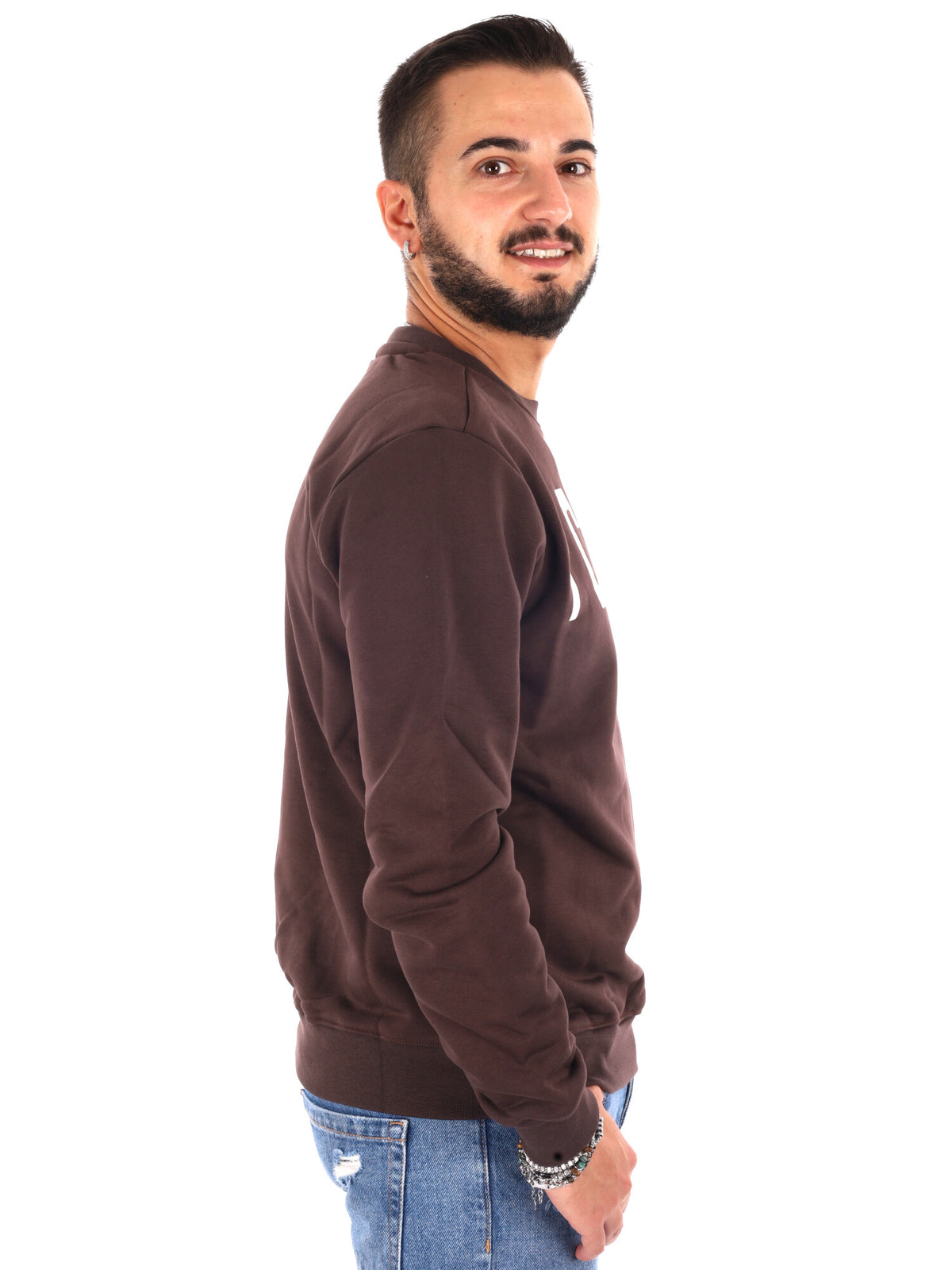 Icon IUF008C Moro, felpa da uomo marrone