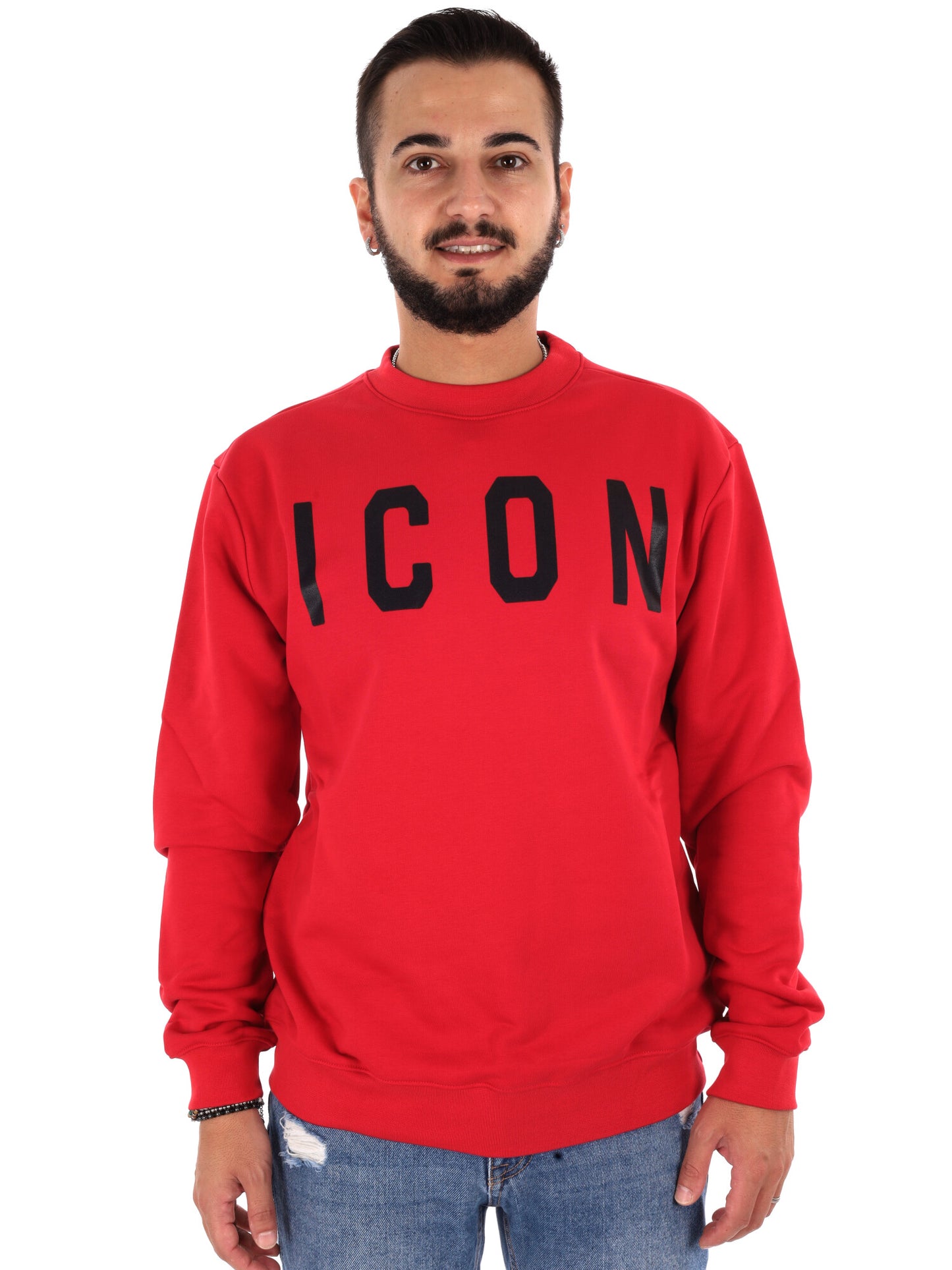 Icon IUF008C Rosso, felpa da uomo multicolore