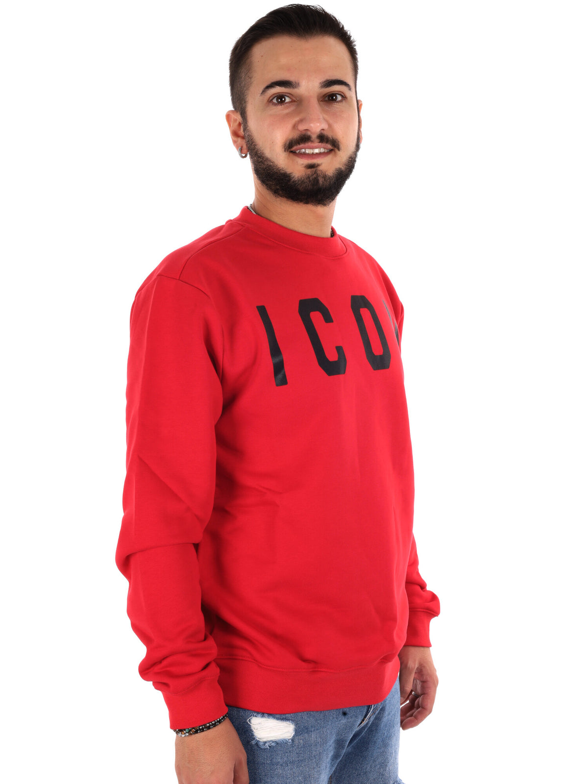 Icon IUF008C Rosso, felpa da uomo multicolore