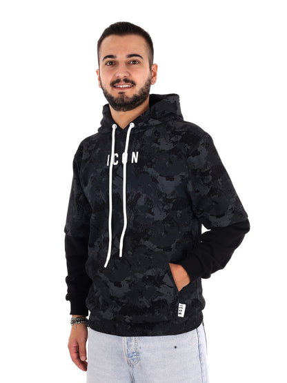 Icon IUF040 Nero, felpa da uomo nera