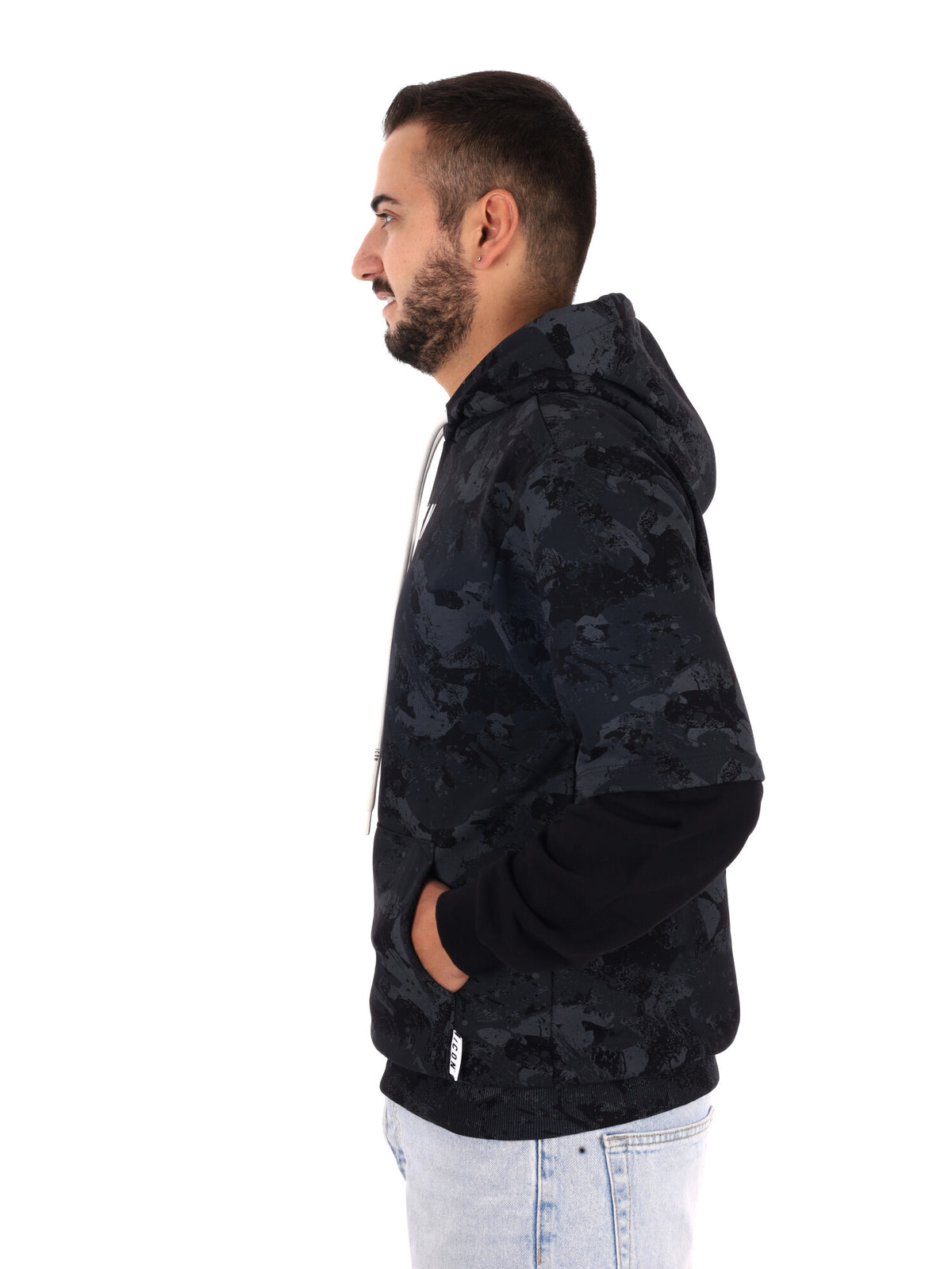Icon IUF040 Nero, felpa da uomo nera