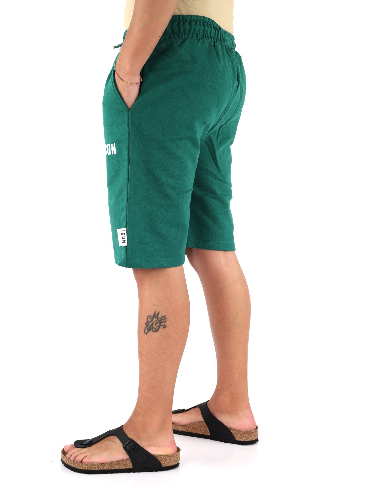 Bermuda Icon verde in morbido jersey da uomo