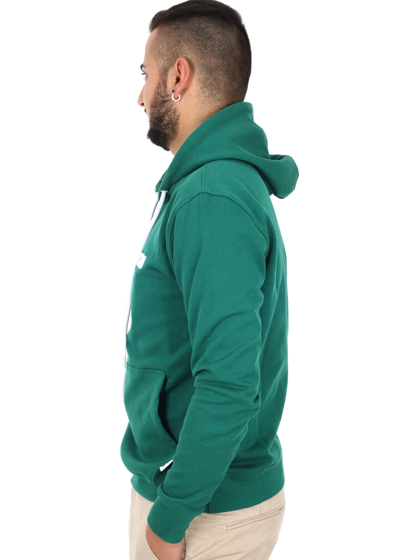 Felpa da uomo Icon verde con cappuccio e ricamo logo