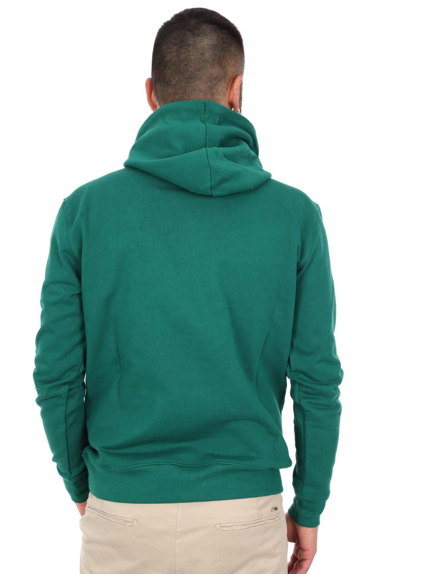 Felpa da uomo Icon verde con cappuccio e ricamo logo