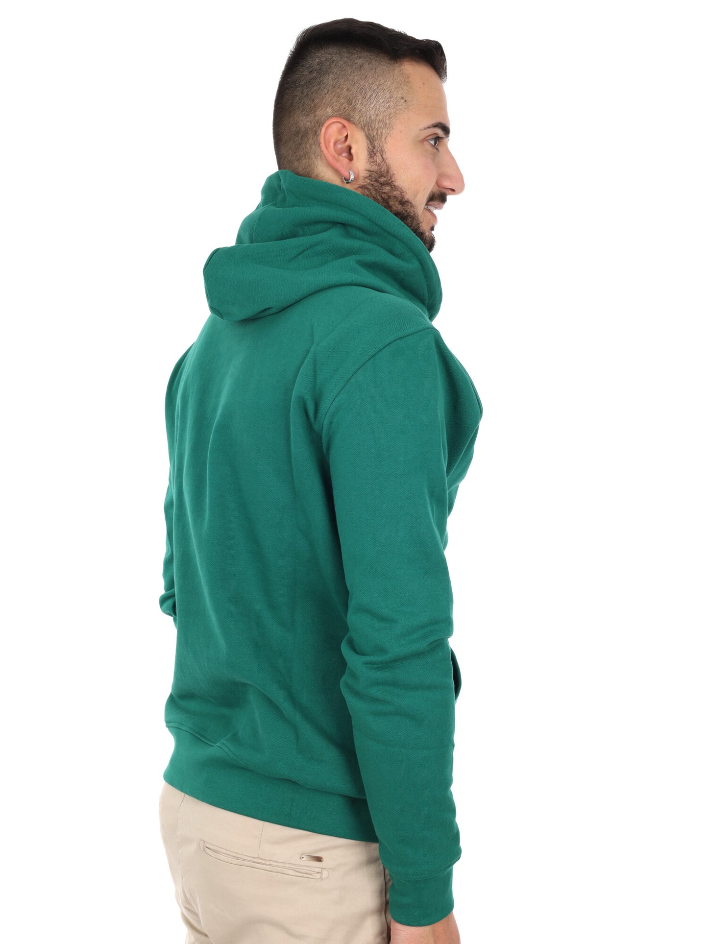 Felpa da uomo Icon verde con cappuccio e ricamo logo
