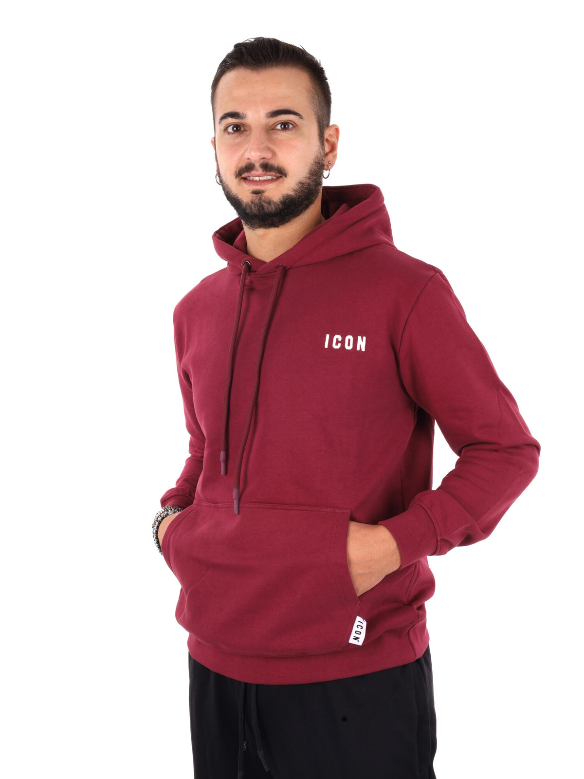 Icon Iupref006 Bordo, felpa da uomo bordeaux