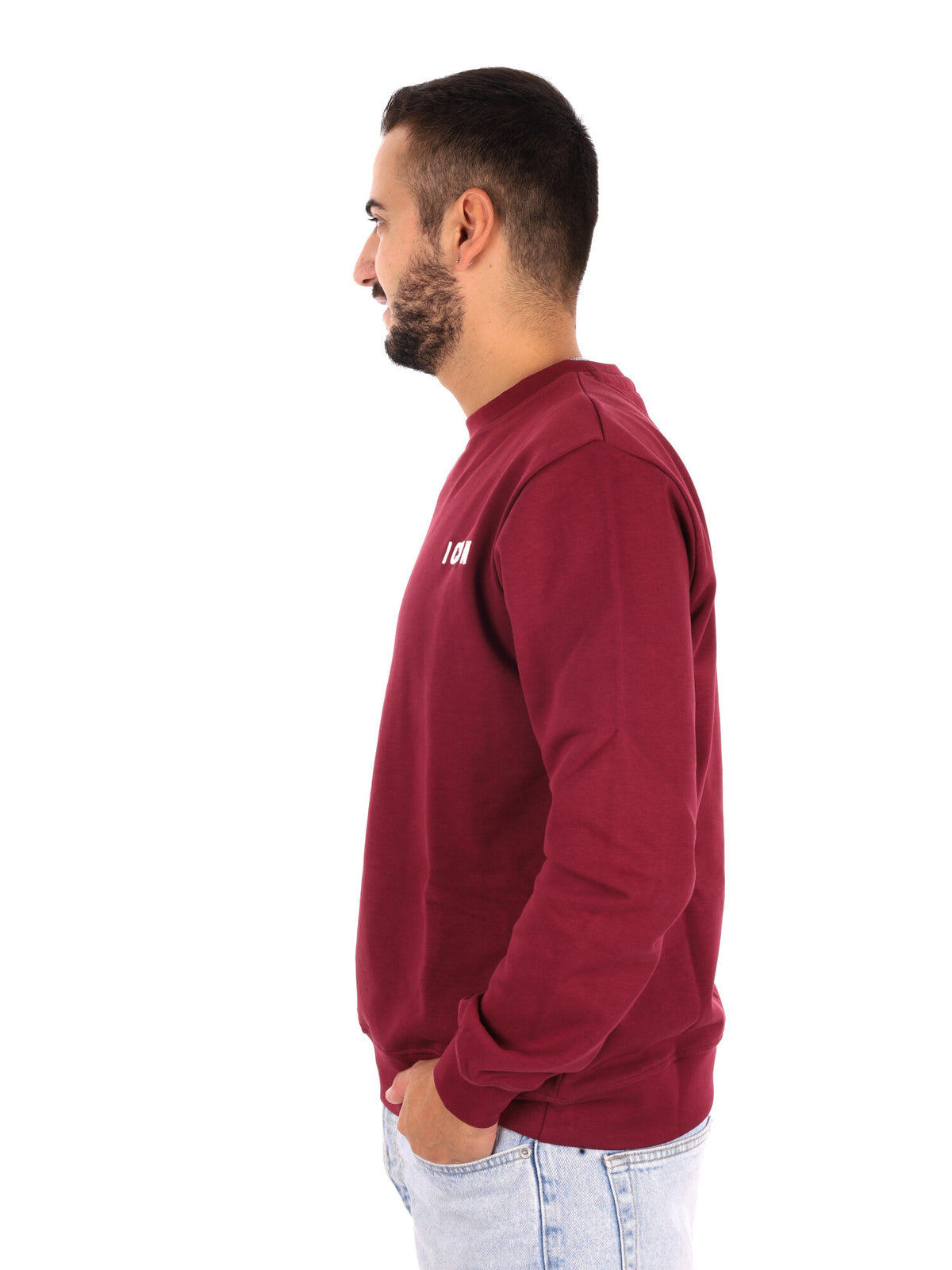 Icon IUPREF007 Bordo, felpa da uomo bordeaux