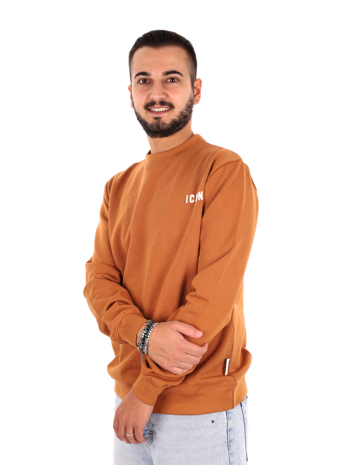 Icon Felpa Giro Ft, felpa da uomo beige