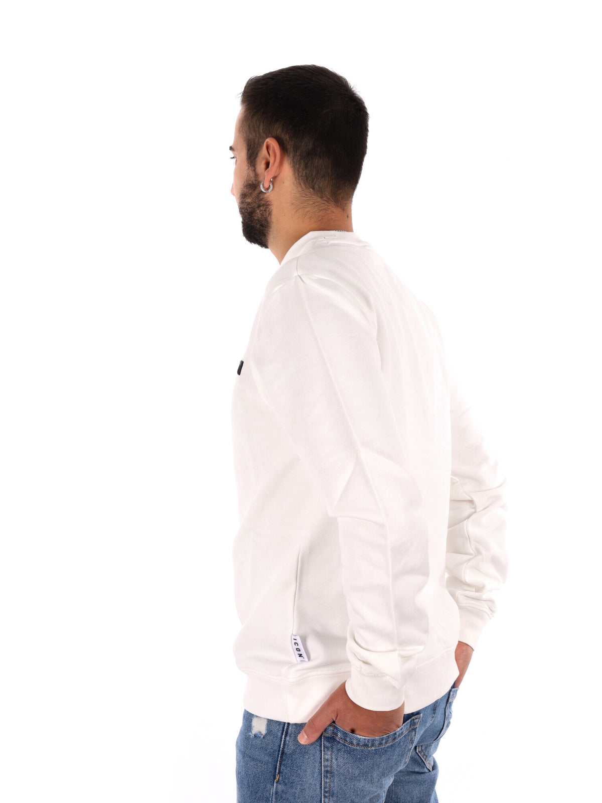 Icon Felpa Giro Ft, felpa da uomo panna