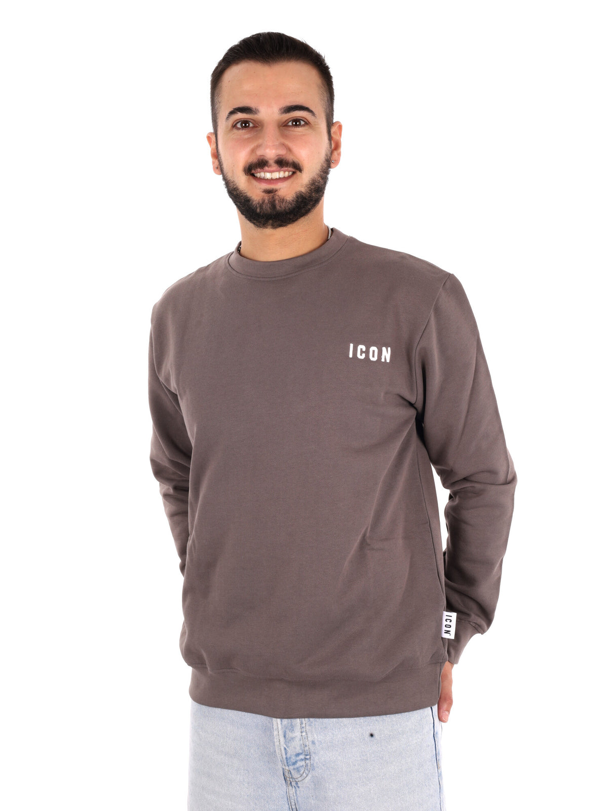 Icon Felpa Giro Ft, felpa da uomo grigia