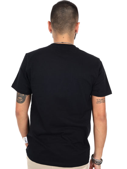 Icon, t-shirt nera da uomo con ricamo distintivo