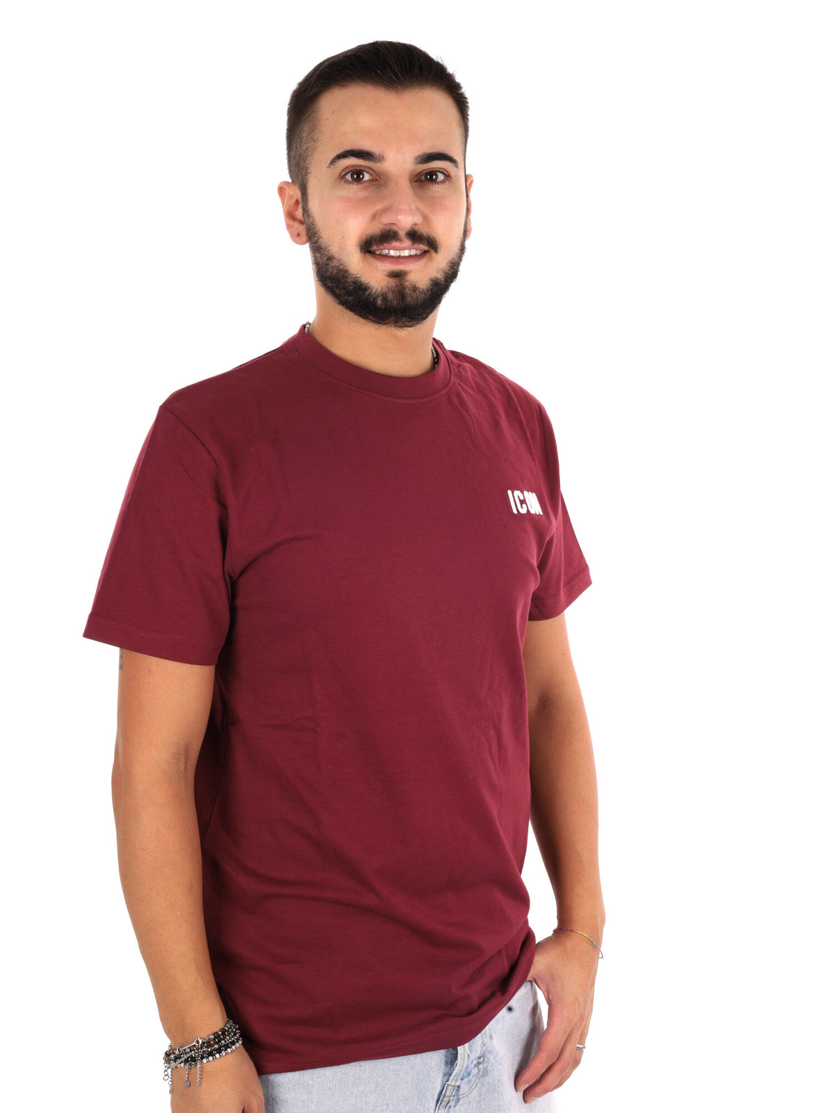 Icon Iupret002 Bordo, t-shirt maniche corte da uomo bordeaux