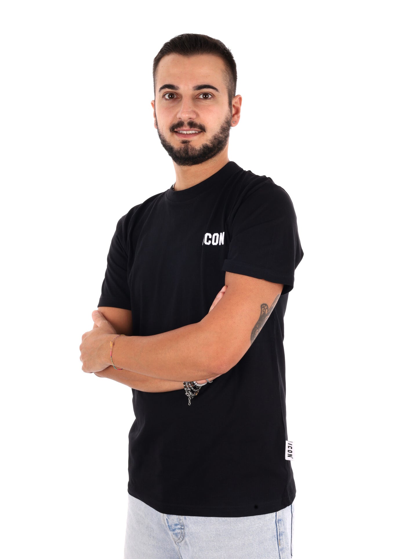 Icon IUPRET002, t-shirt da uomo nera