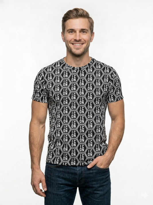 T-shirt maniche corte Icon da uomo in cotone nero