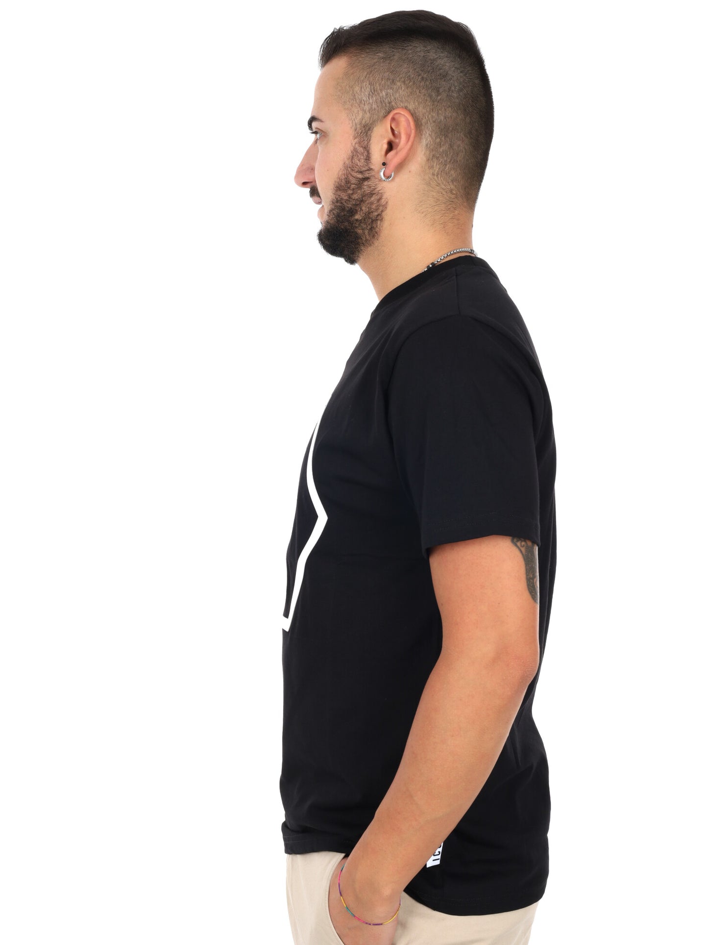 Icon IUT040 bianca e nera, t-shirt maniche corte da uomo