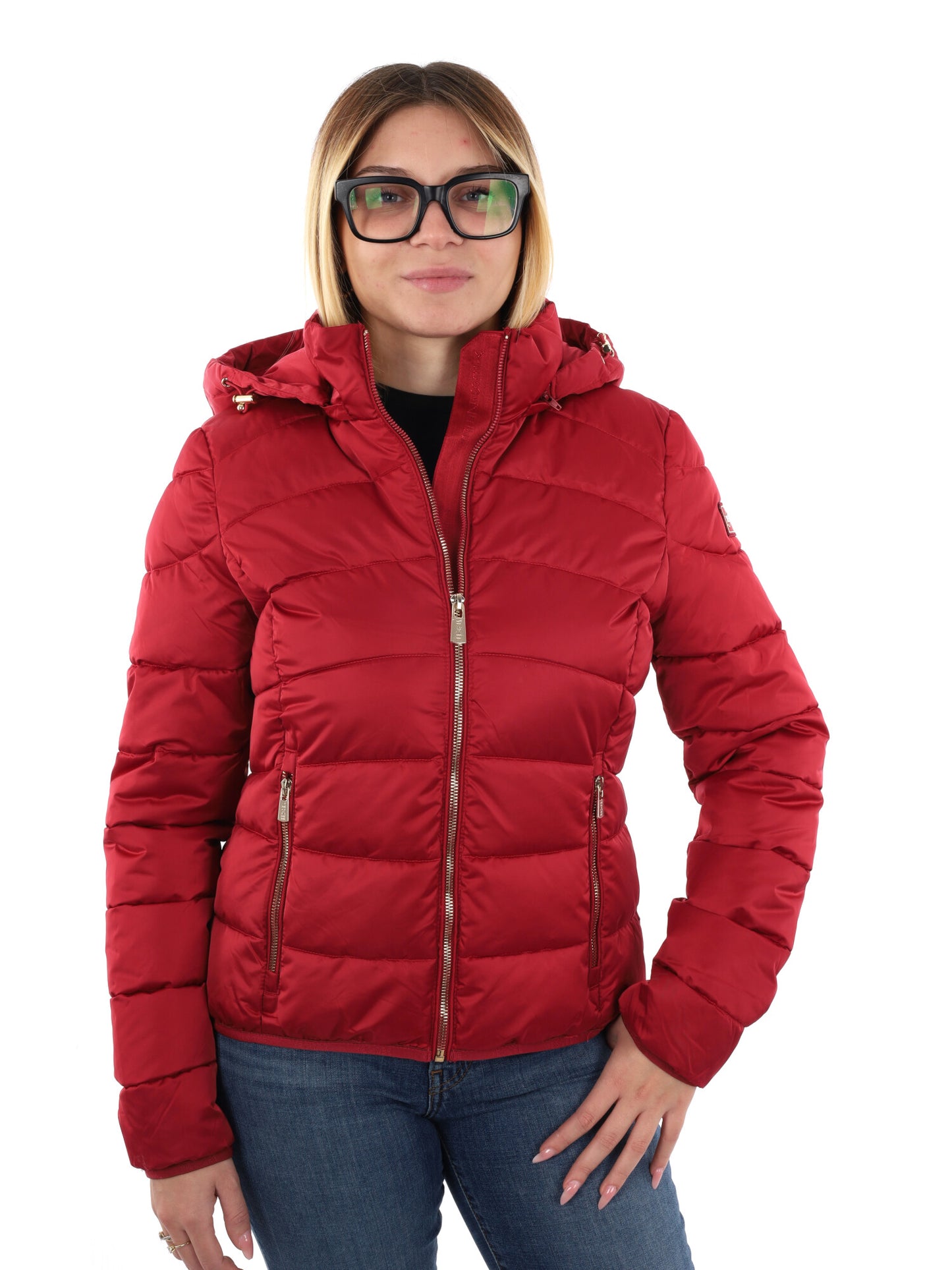 GIUBBINO CORTO TRAPUNTATO YES ZEE DA DONNA ROSSO SCURO