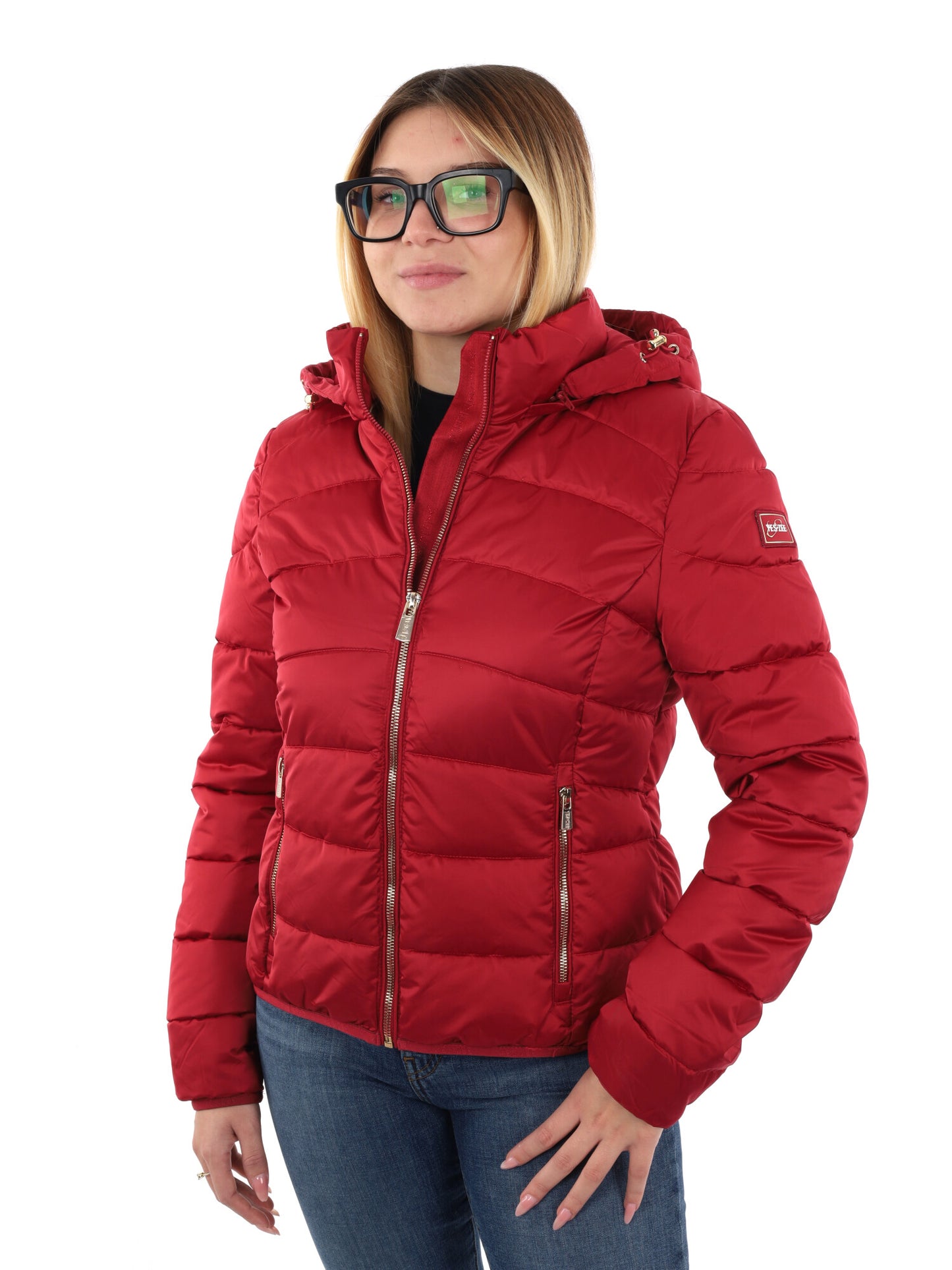 GIUBBINO CORTO TRAPUNTATO YES ZEE DA DONNA ROSSO SCURO