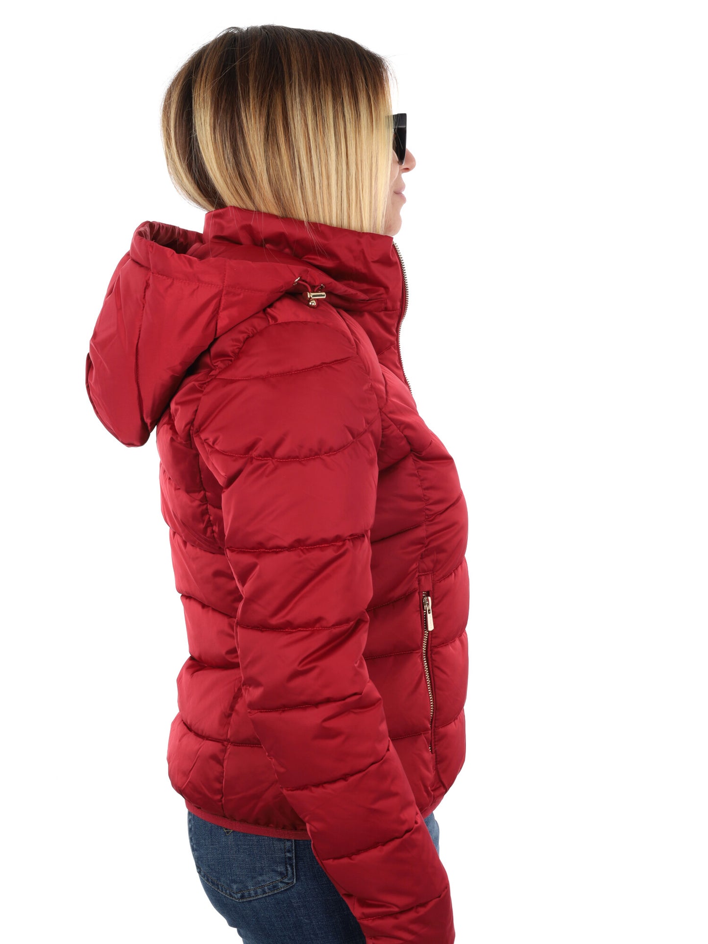 GIUBBINO CORTO TRAPUNTATO YES ZEE DA DONNA ROSSO SCURO