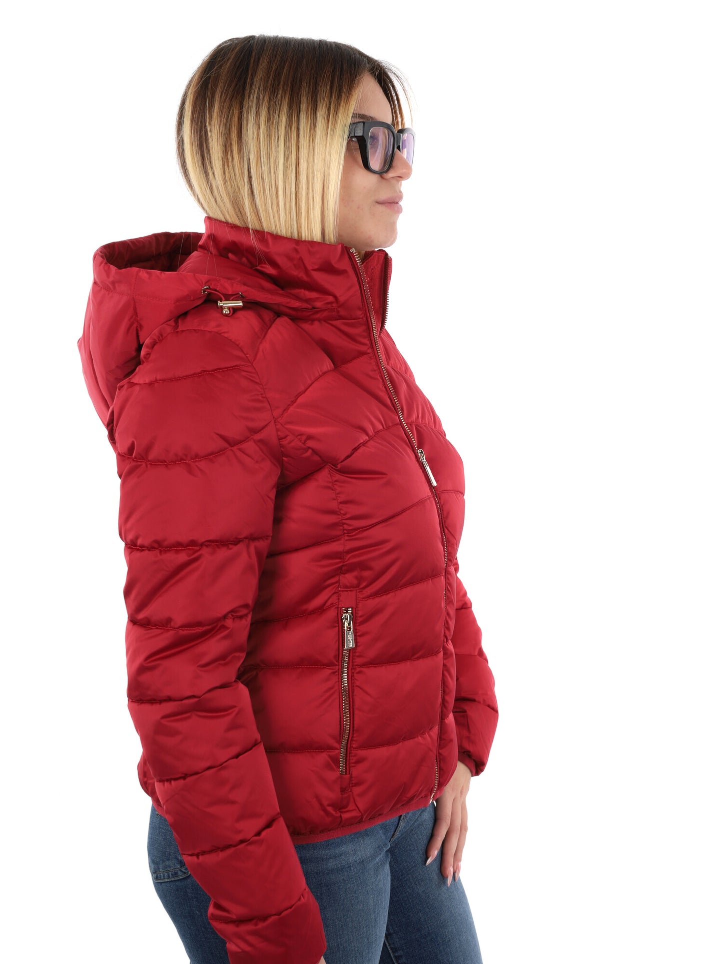 GIUBBINO CORTO TRAPUNTATO YES ZEE DA DONNA ROSSO SCURO