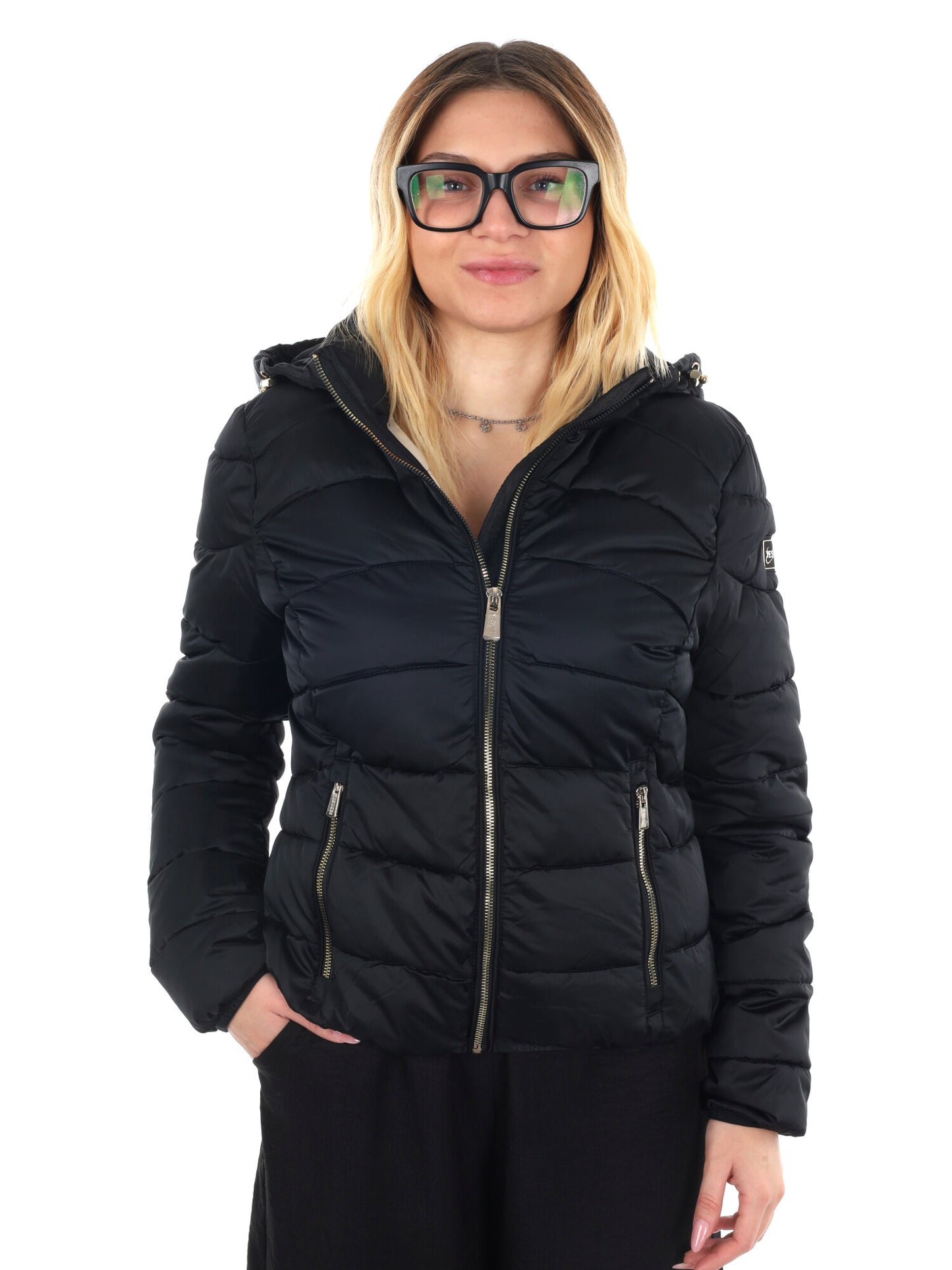 GIUBBINO CORTO TRAPUNTATO YES ZEE DA DONNA NERO