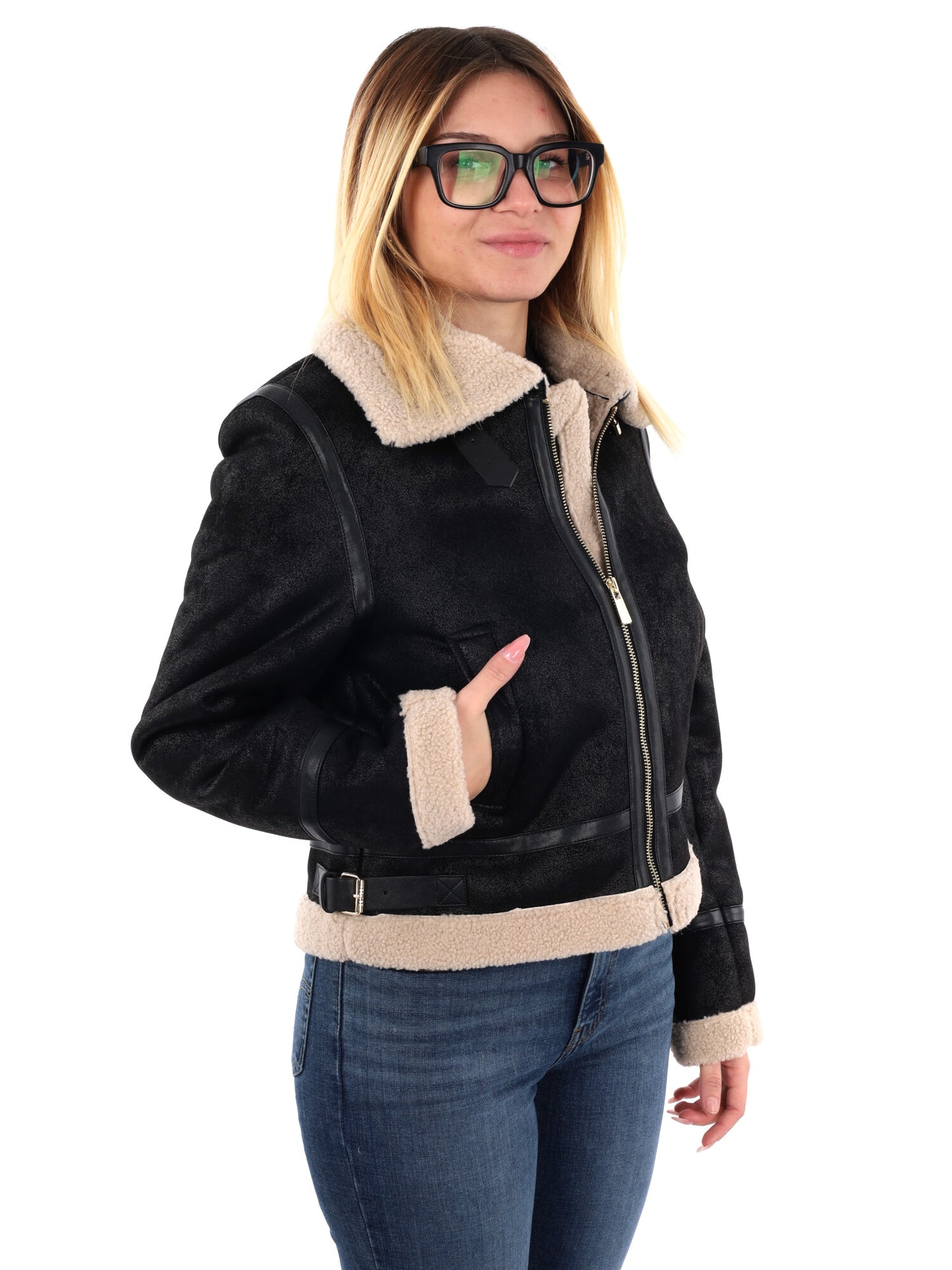 MONTONE CORTO YES ZEE DA DONNA NERO