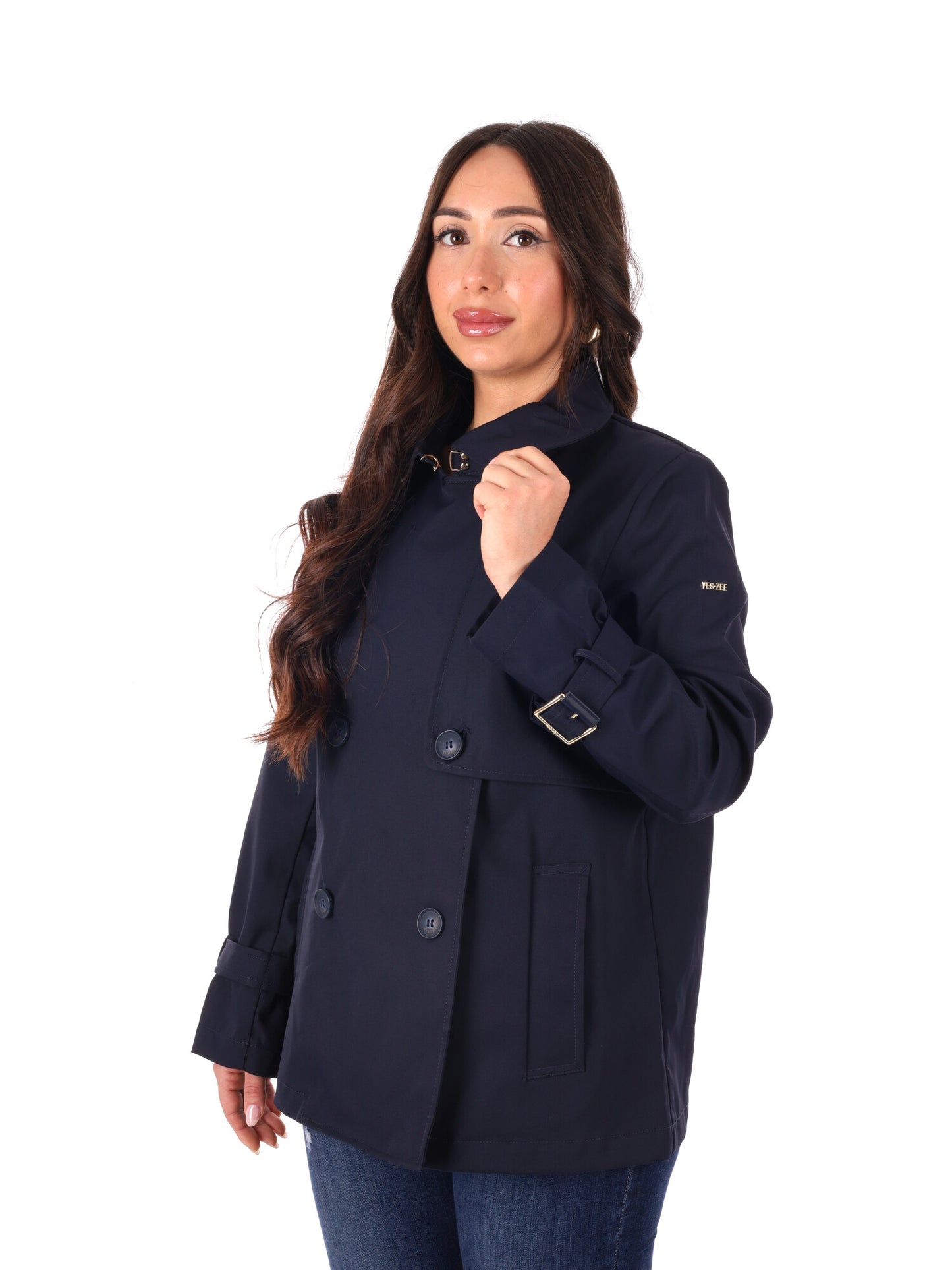 Yes-Zee trench donna blu per la primavera-estate