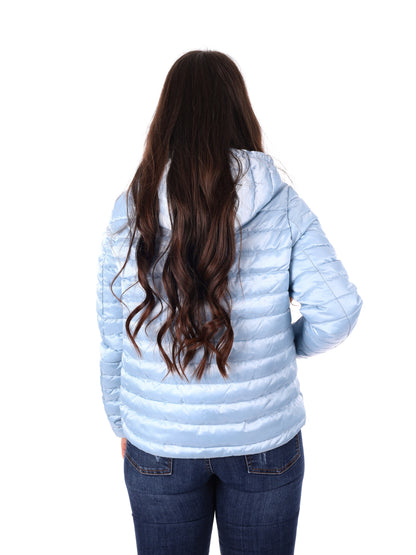 Yes-Zee giubbotto trapuntato donna azzurro con cappuccio