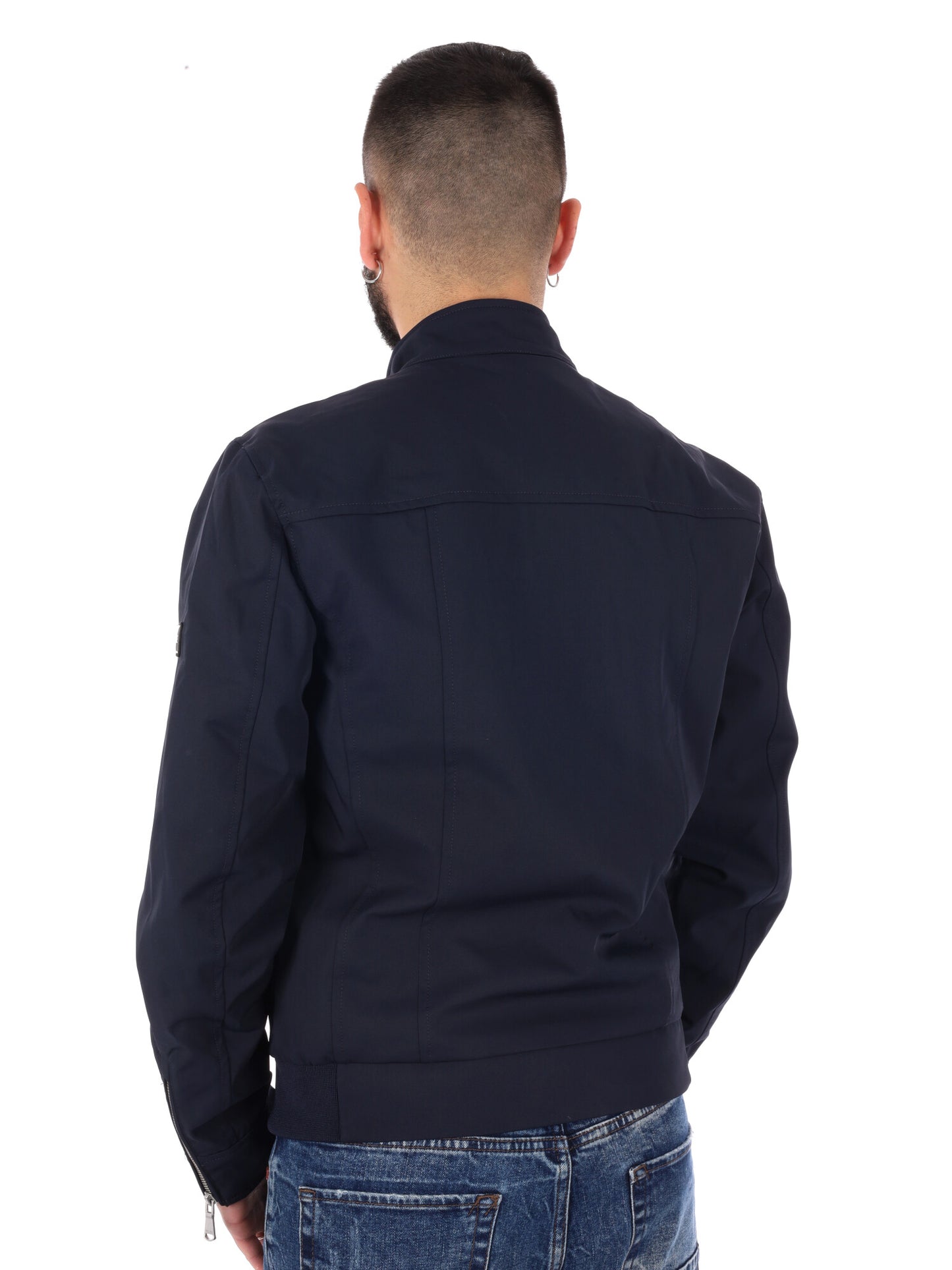 Yes-Zee giubbino idrorepellente da uomo in blu con collo coreano