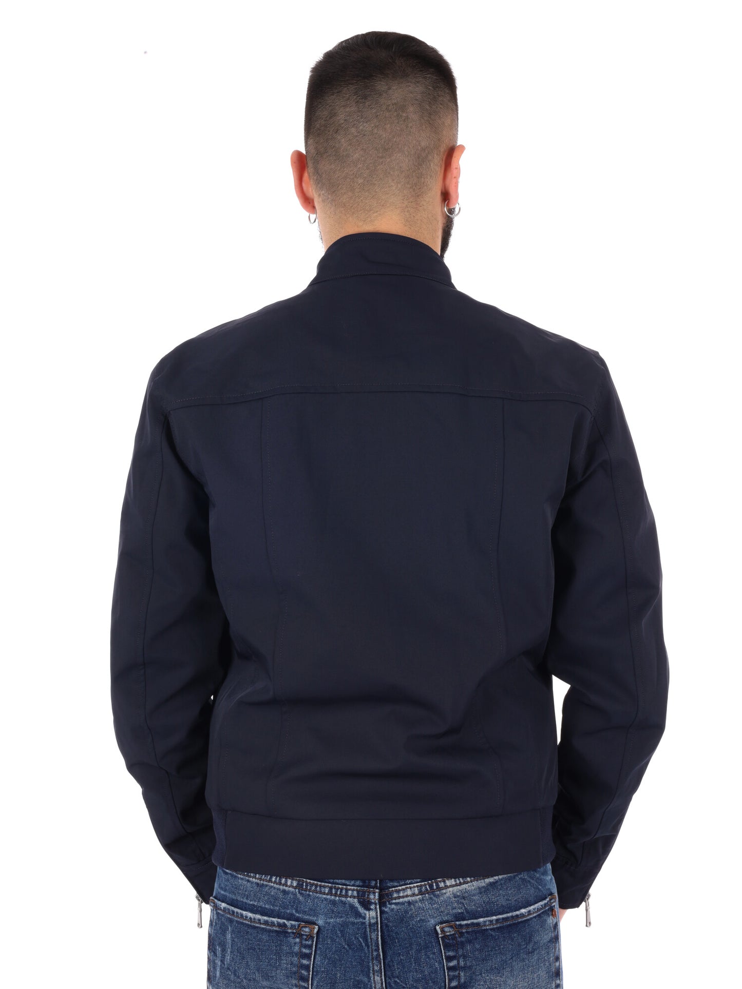 Yes-Zee giubbino idrorepellente da uomo in blu con collo coreano