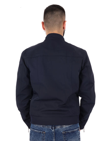 Yes-Zee giubbino idrorepellente da uomo in blu con collo coreano
