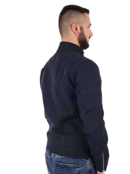 Yes-Zee giubbino idrorepellente da uomo in blu con collo coreano