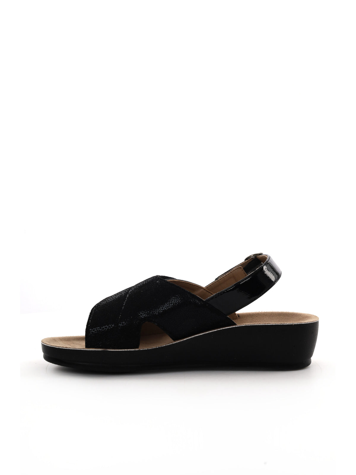 Ecobio sandalo zeppa da donna nero