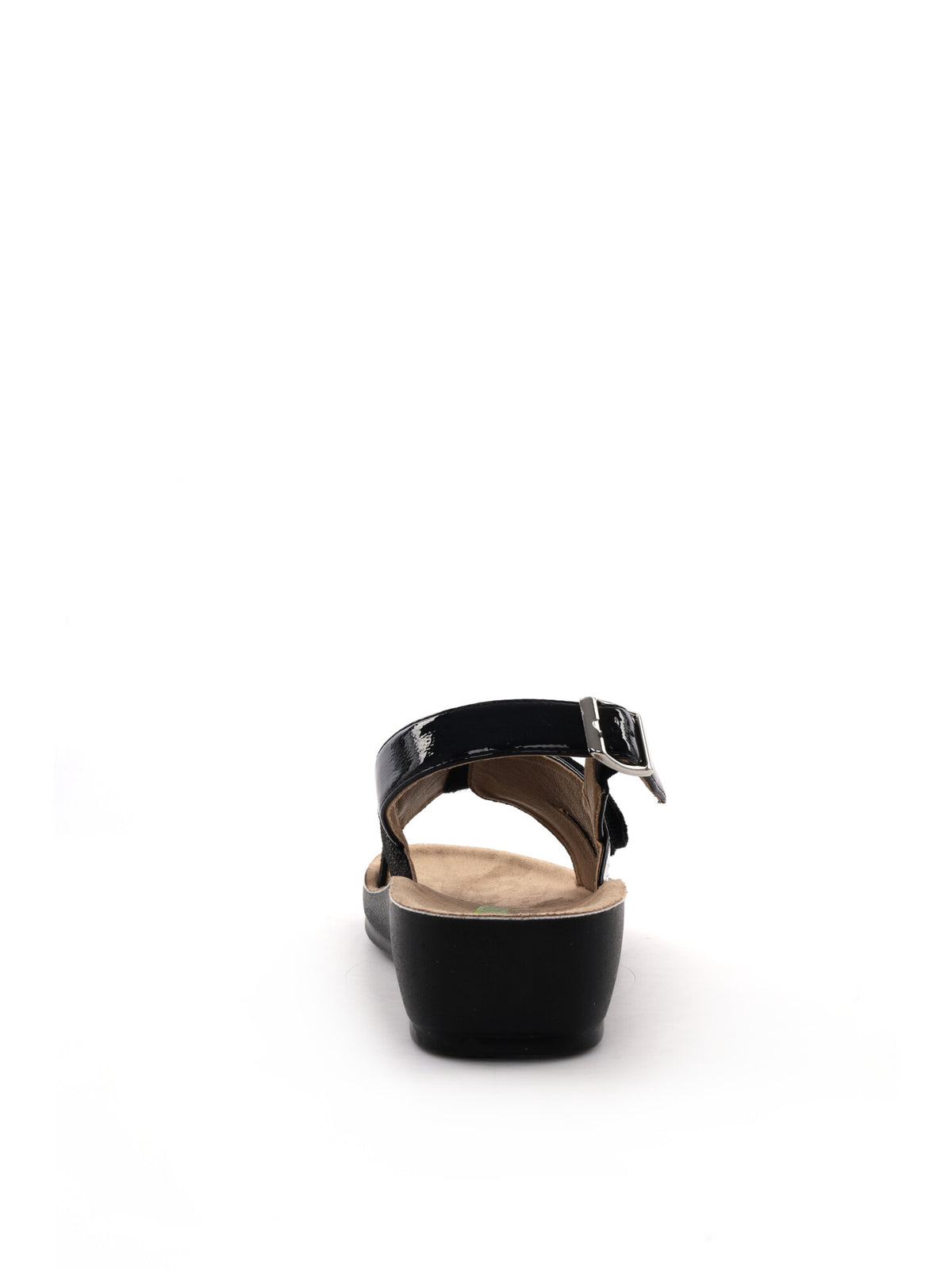 Ecobio sandalo zeppa da donna nero