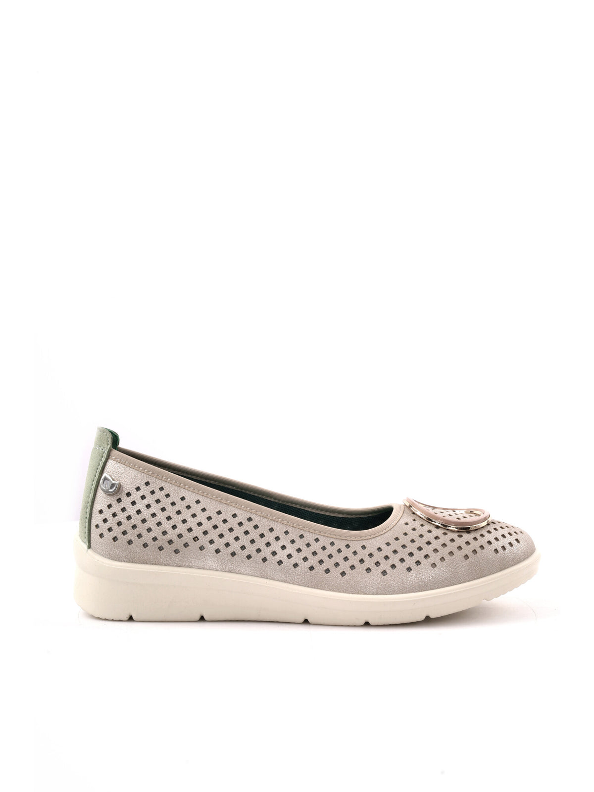 Ecobio ballerina da donna platino