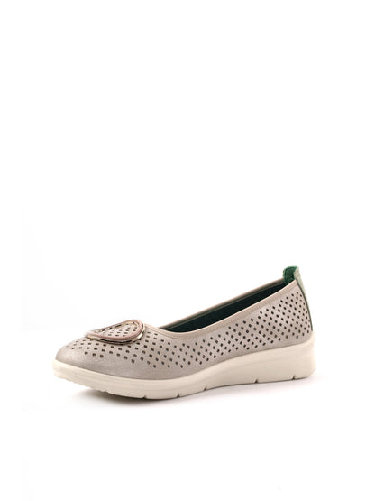 Ecobio ballerina da donna platino