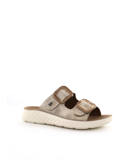 Ecobio sandalo basso da donna platino