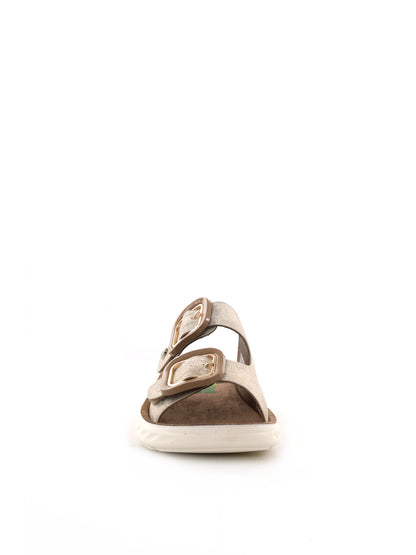 Ecobio sandalo basso da donna platino
