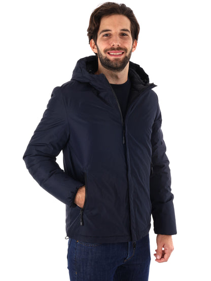 GIUBBINO REVERSIBILE CON CAPPUCCIO YES ZEE DA UOMO BLU
