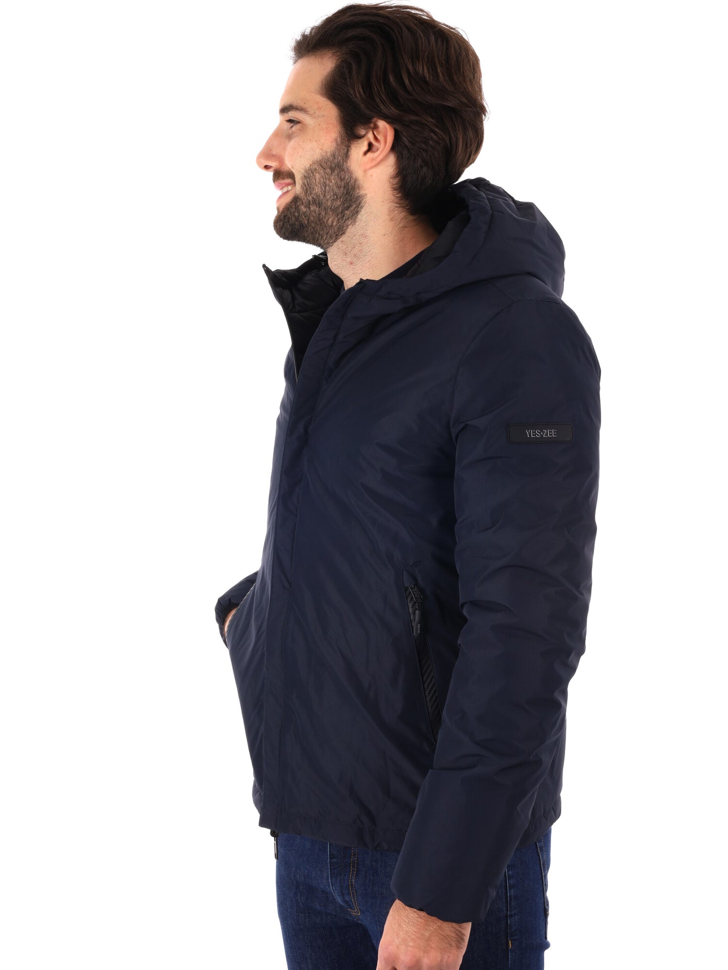 GIUBBINO REVERSIBILE CON CAPPUCCIO YES ZEE DA UOMO BLU