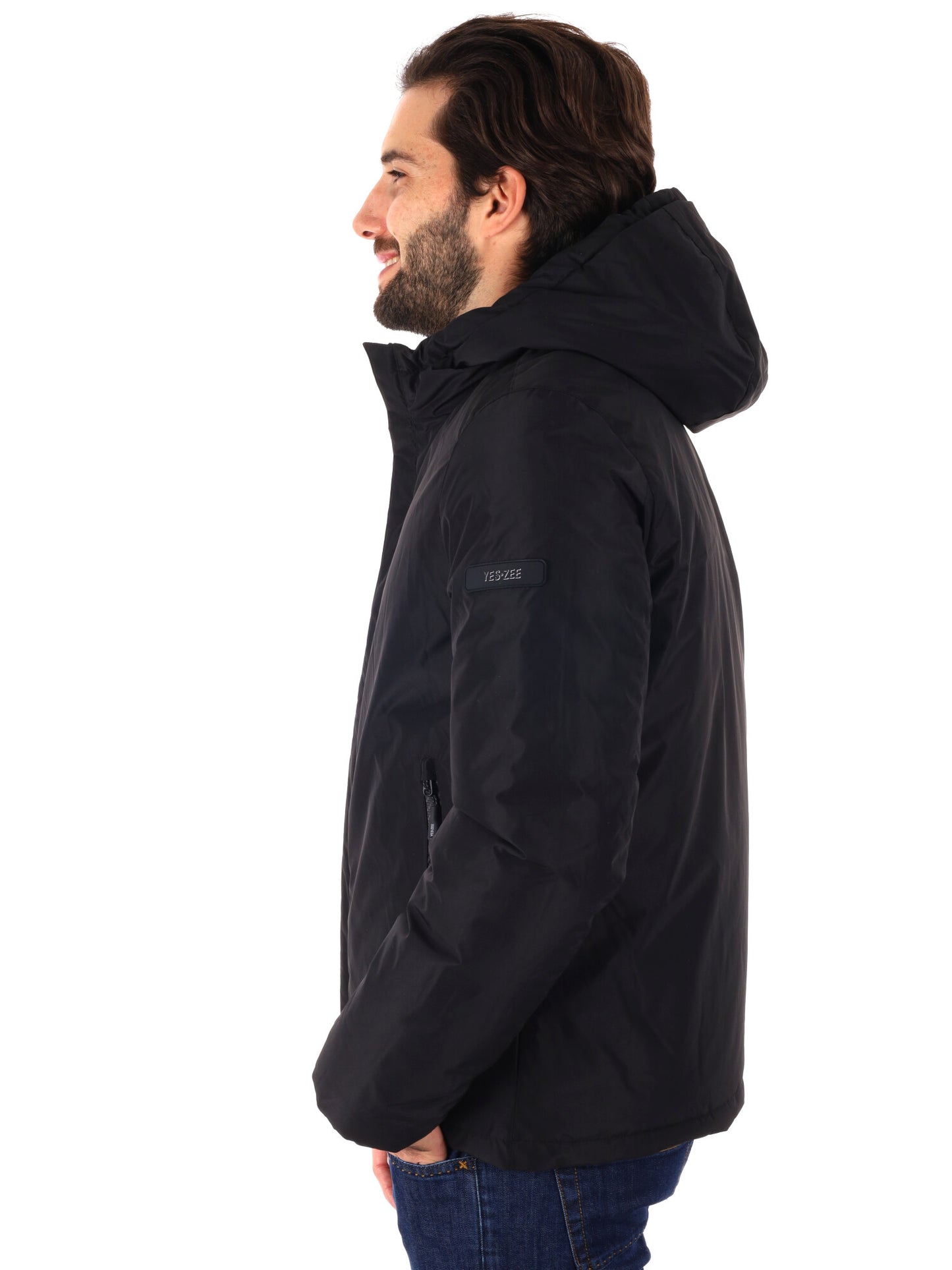 GIUBBINO REVERSIBILE CON CAPPUCCIO YES ZEE DA UOMO NERO