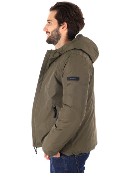 GIUBBINO REVERSIBILE CON CAPPUCCIO YES ZEE DA UOMO VERDE MILITARE