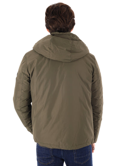 GIUBBINO REVERSIBILE CON CAPPUCCIO YES ZEE DA UOMO VERDE MILITARE